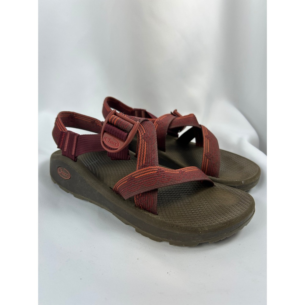 Chaco Z/Cloud Maroon Orange Gorpcore Strappy Sport Sandals Unisex Mens 8 W 10